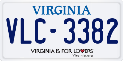 VA license plate VLC3382