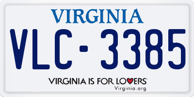 VA license plate VLC3385