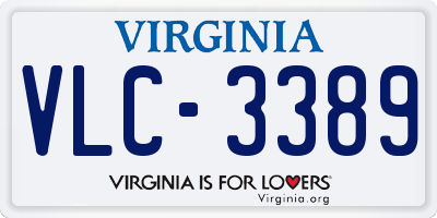 VA license plate VLC3389