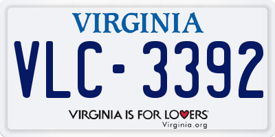 VA license plate VLC3392