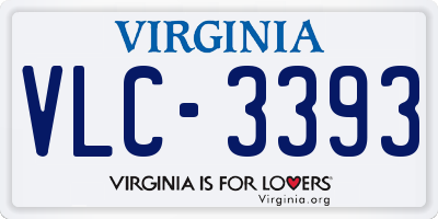 VA license plate VLC3393