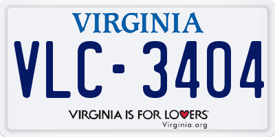 VA license plate VLC3404