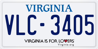 VA license plate VLC3405