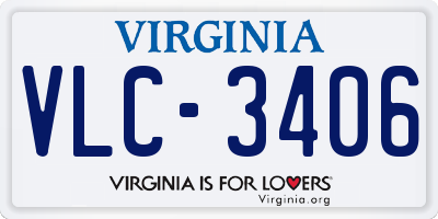 VA license plate VLC3406