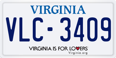 VA license plate VLC3409