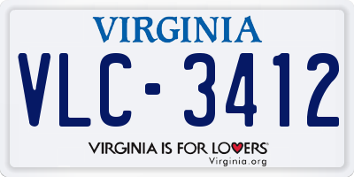 VA license plate VLC3412
