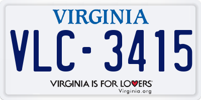 VA license plate VLC3415