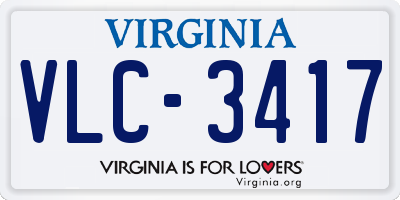 VA license plate VLC3417