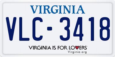 VA license plate VLC3418