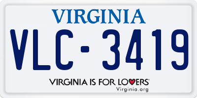 VA license plate VLC3419