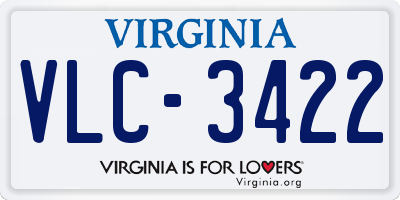 VA license plate VLC3422