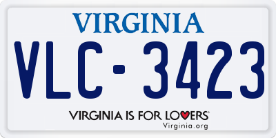 VA license plate VLC3423
