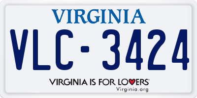 VA license plate VLC3424