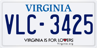 VA license plate VLC3425