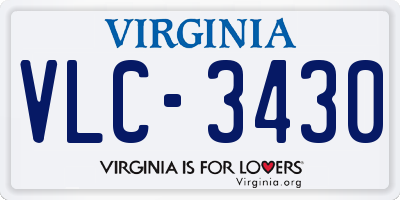 VA license plate VLC3430