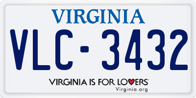 VA license plate VLC3432