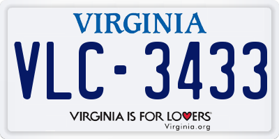 VA license plate VLC3433