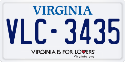 VA license plate VLC3435