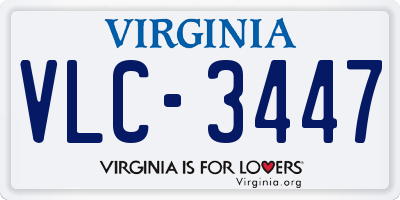 VA license plate VLC3447