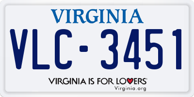 VA license plate VLC3451
