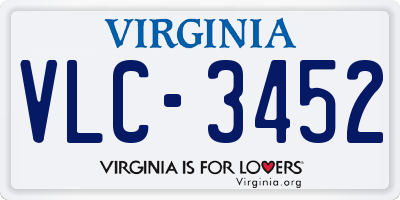VA license plate VLC3452