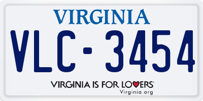 VA license plate VLC3454