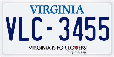 VA license plate VLC3455