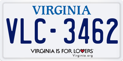 VA license plate VLC3462