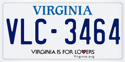 VA license plate VLC3464