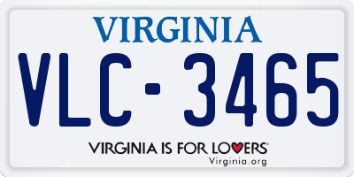 VA license plate VLC3465