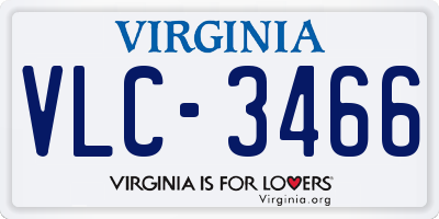 VA license plate VLC3466