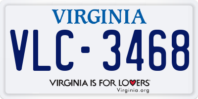 VA license plate VLC3468