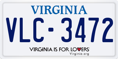 VA license plate VLC3472