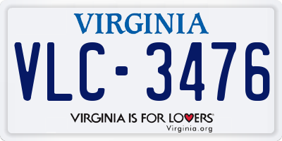 VA license plate VLC3476