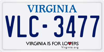 VA license plate VLC3477