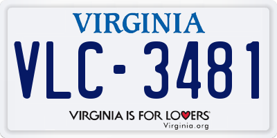 VA license plate VLC3481