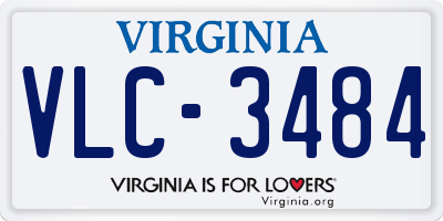 VA license plate VLC3484