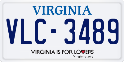 VA license plate VLC3489