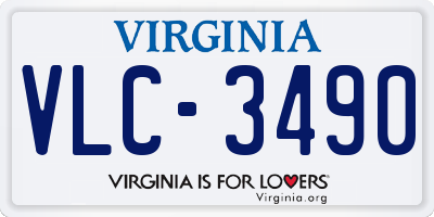 VA license plate VLC3490