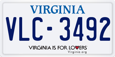 VA license plate VLC3492