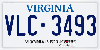 VA license plate VLC3493