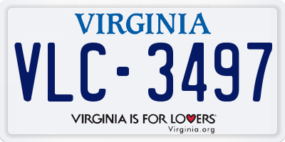 VA license plate VLC3497
