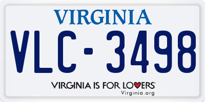 VA license plate VLC3498