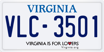 VA license plate VLC3501