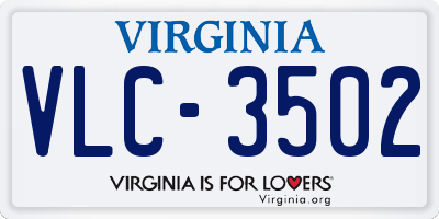 VA license plate VLC3502