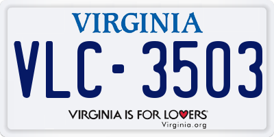 VA license plate VLC3503
