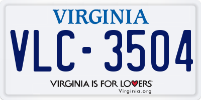 VA license plate VLC3504