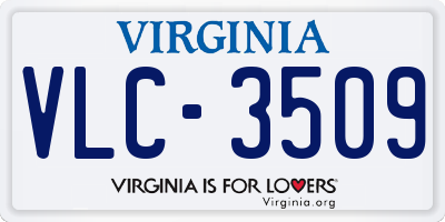 VA license plate VLC3509