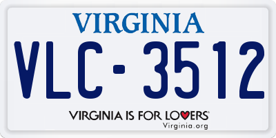 VA license plate VLC3512