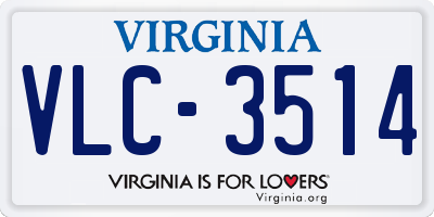 VA license plate VLC3514